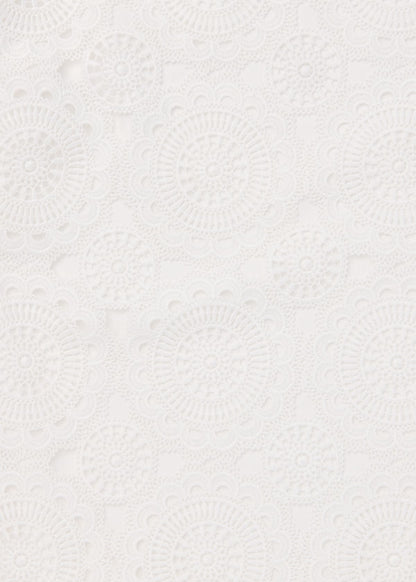 White Lace Column Midi Skirt