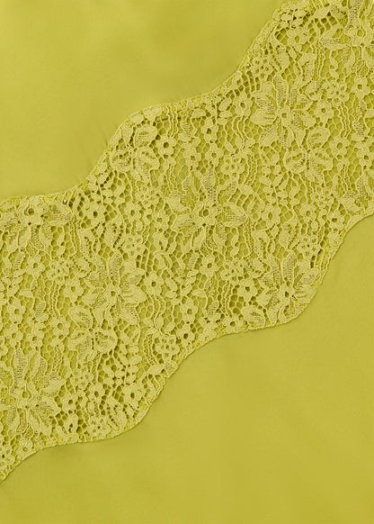 Lime Lace Insert Midi Dress