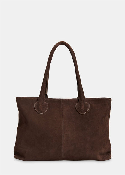 Chocolate Leandra Suede Tote Bag
