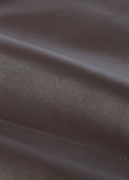 Brown Leather A Line Skirt