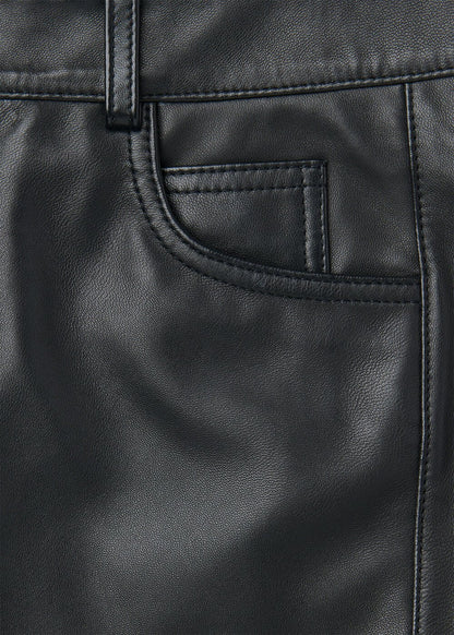 Black Leather Knee Short