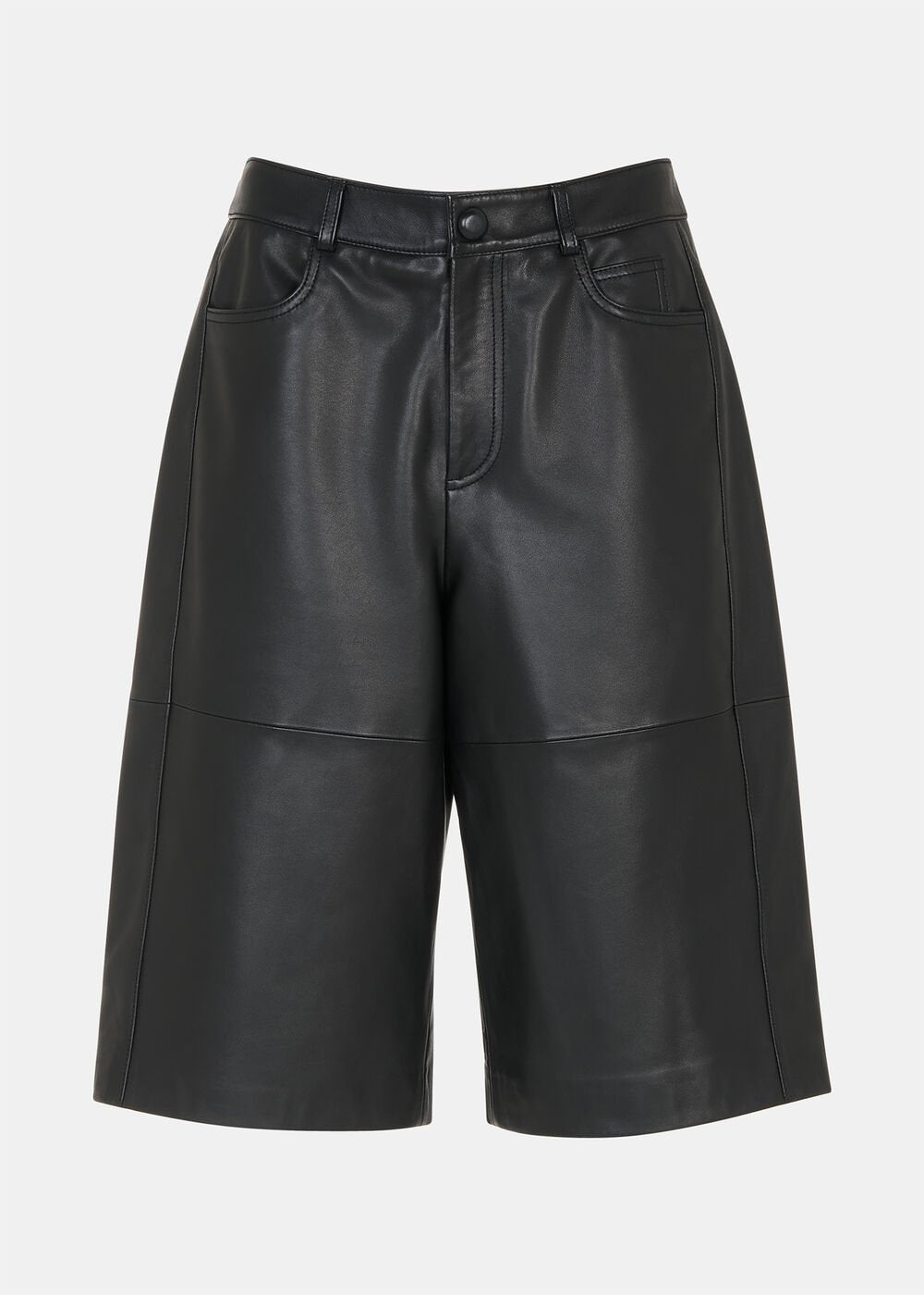 Black Leather Knee Short