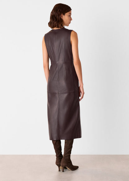 Chocolate Leather Shift Dress