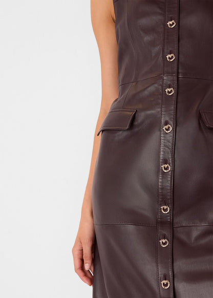 Chocolate Leather Shift Dress