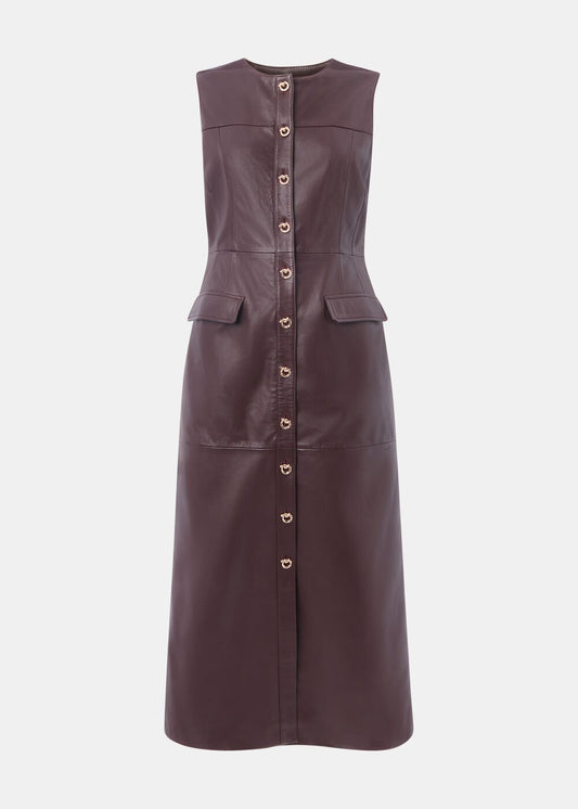 Chocolate Leather Shift Dress