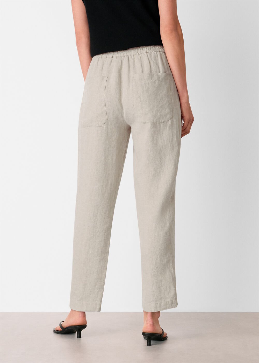 Oatmeal Linen Barrel Trouser