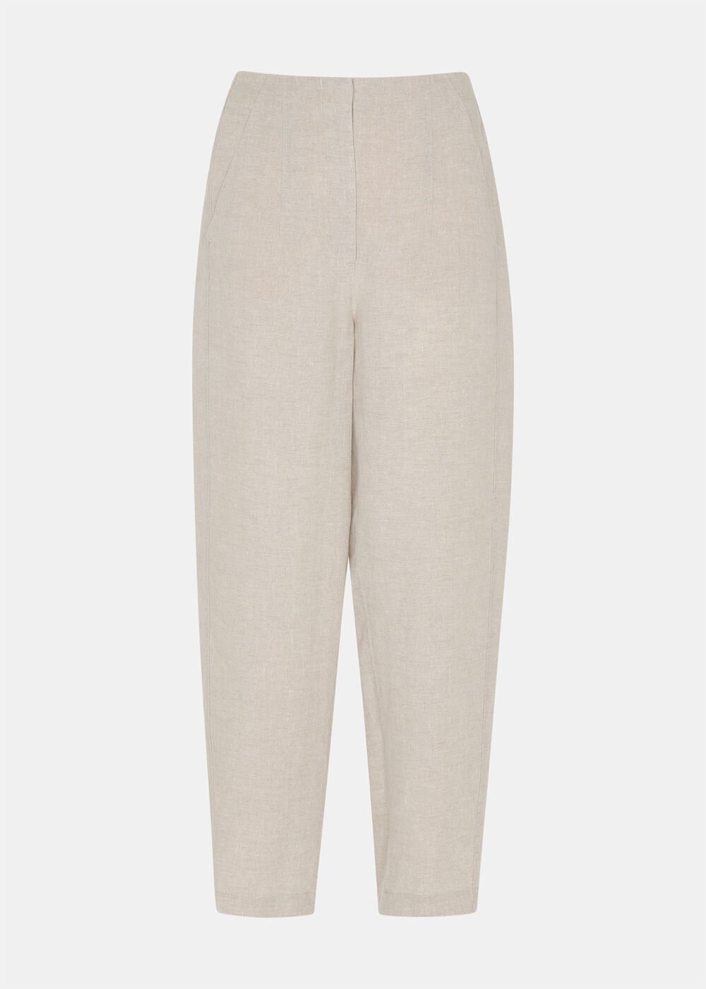 Oatmeal Linen Barrel Trouser