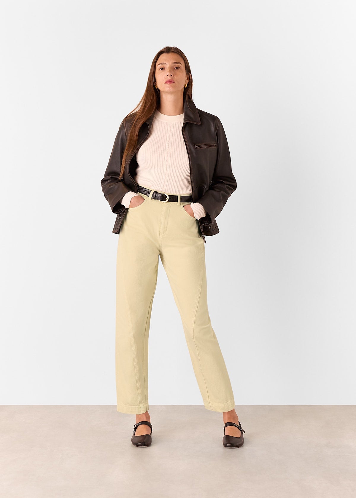 Neutral Lola Cotton Blend Trouser