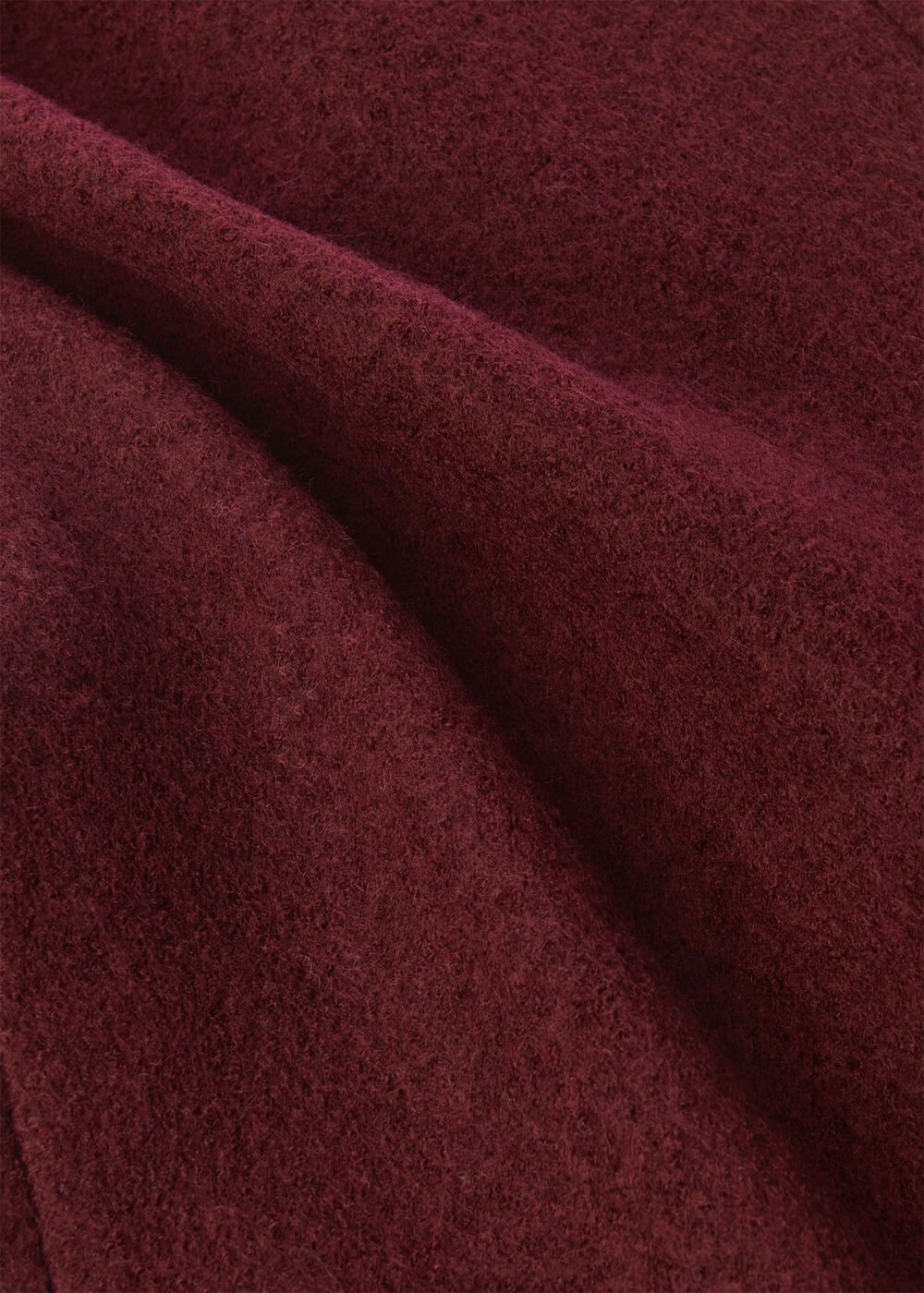 Burgundy Long Belted Wool Coat