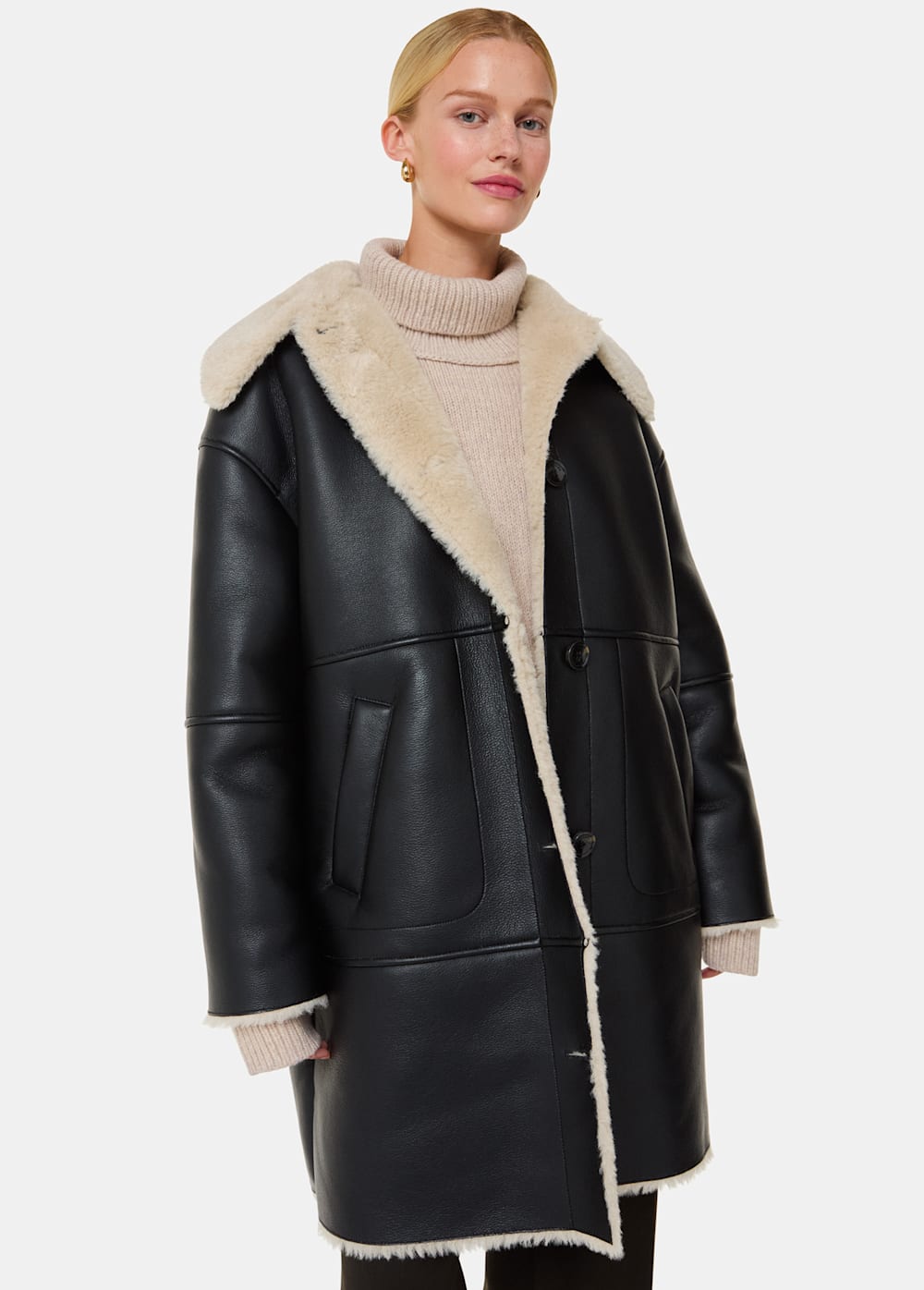 Black Luella Faux Fur Coat