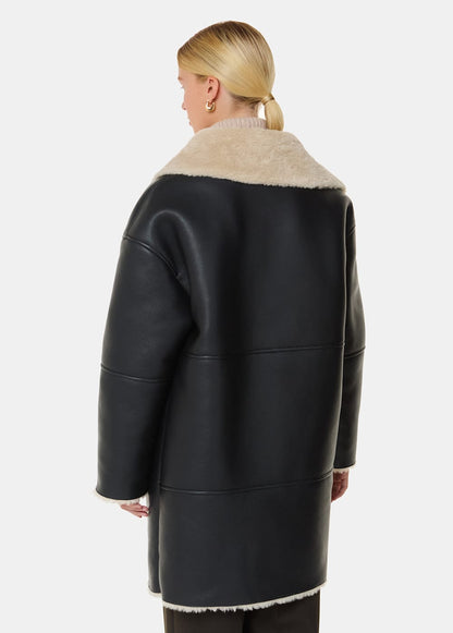 Black Luella Faux Fur Coat