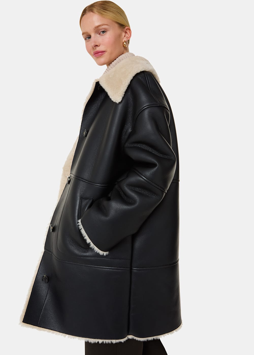 Black Luella Faux Fur Coat