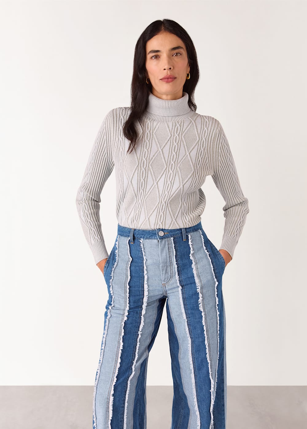 Denim Macie Vertical Patchwork Jean