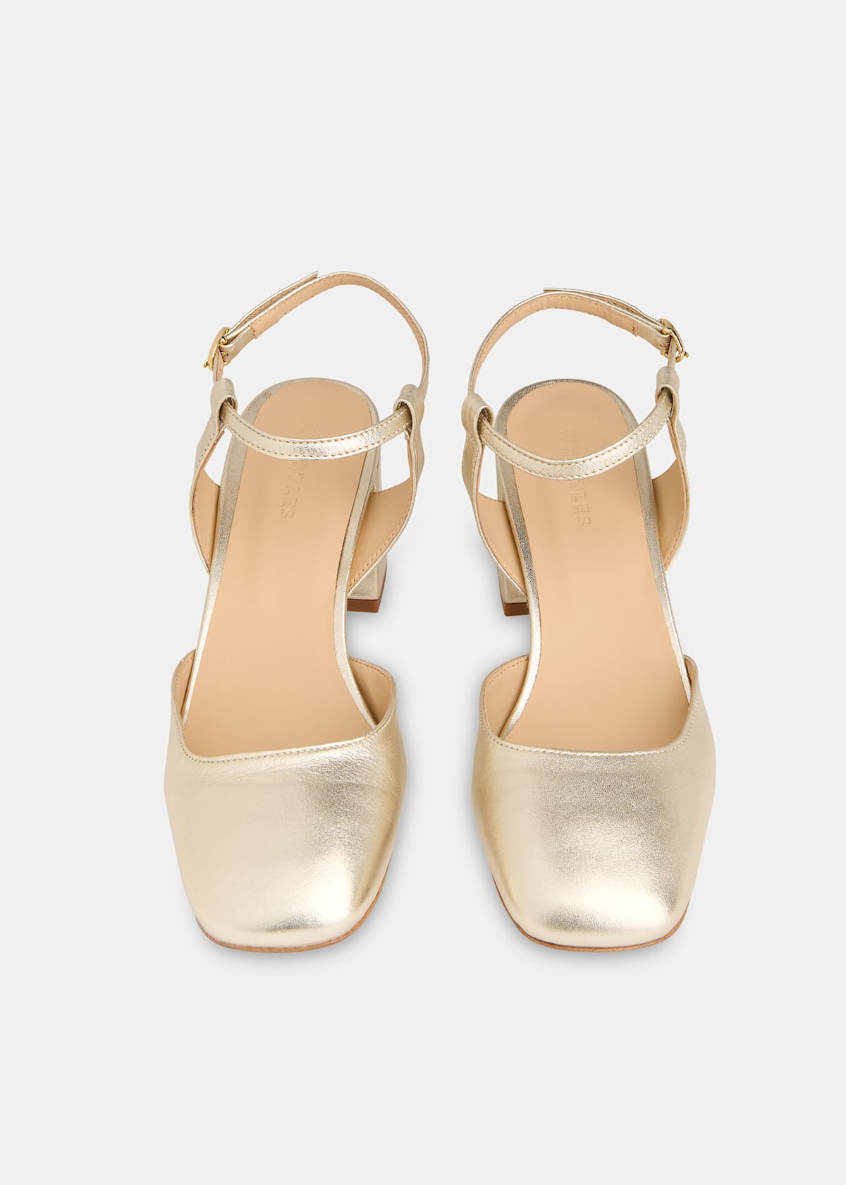 Gold Matilda Block Heel Shoe