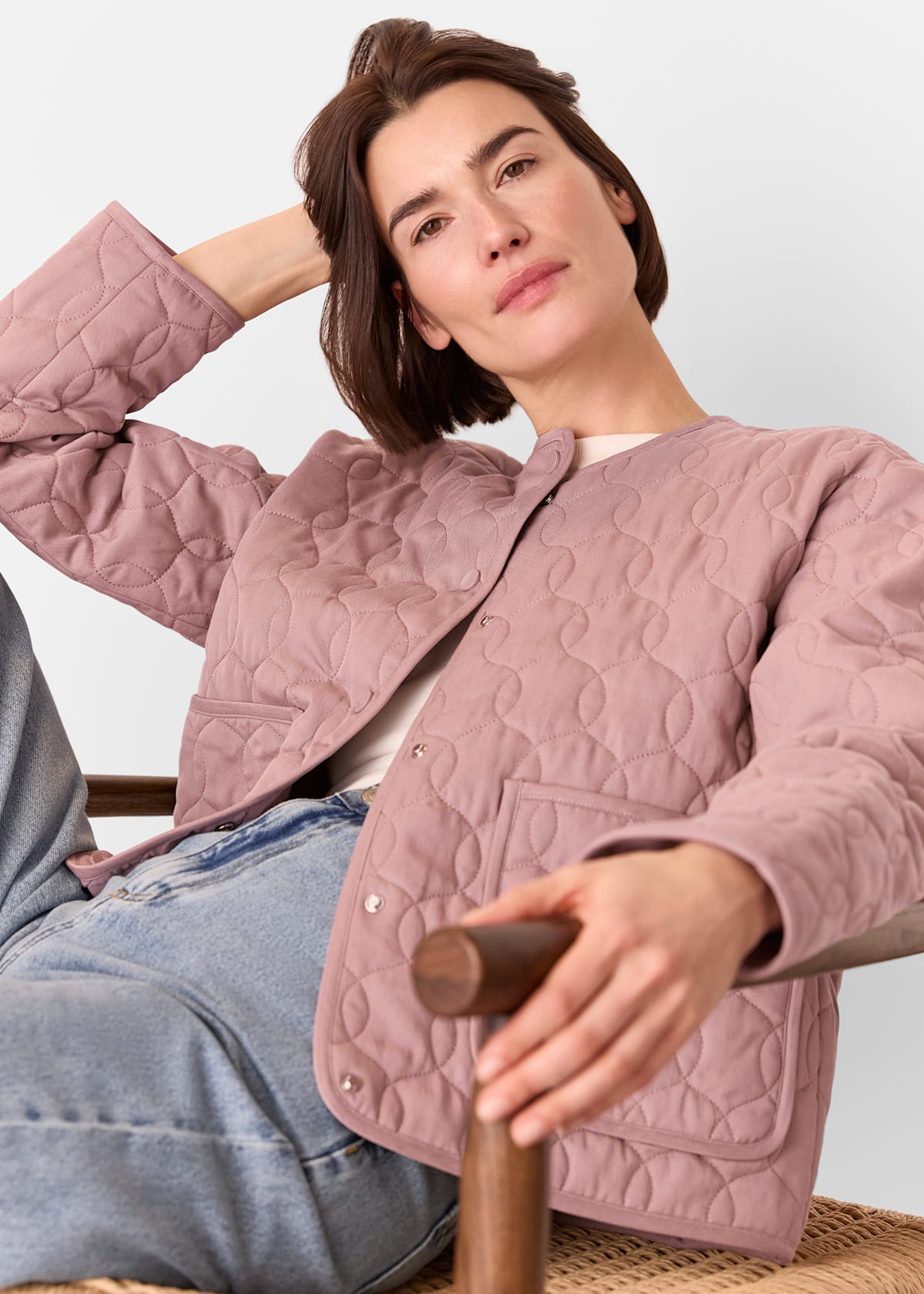 Dusty Pink Maya Cotton Quilted Jacket