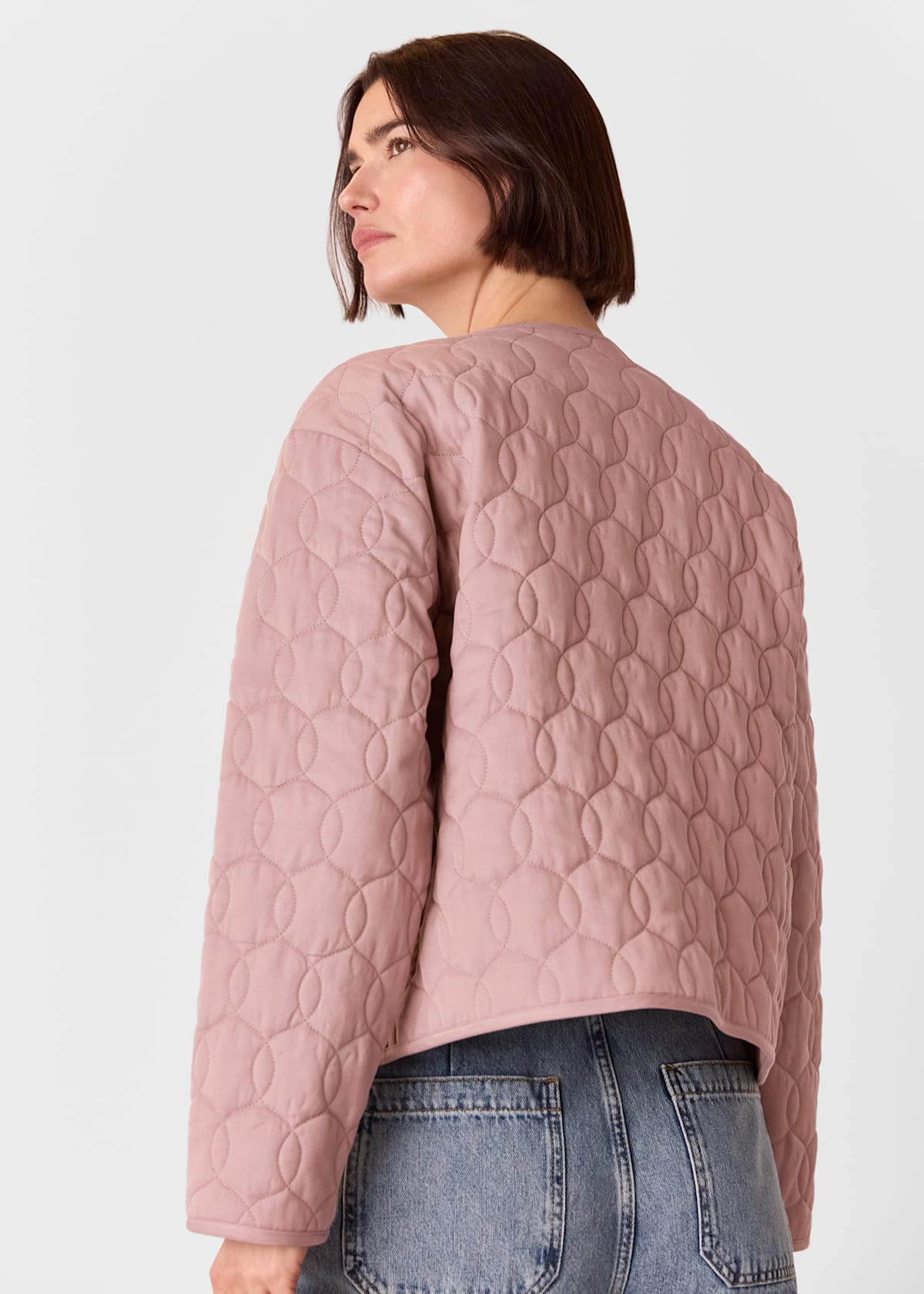 Dusty Pink Maya Cotton Quilted Jacket