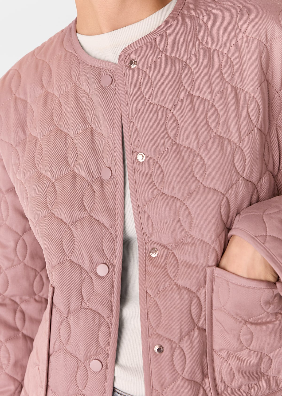 Dusty Pink Maya Cotton Quilted Jacket