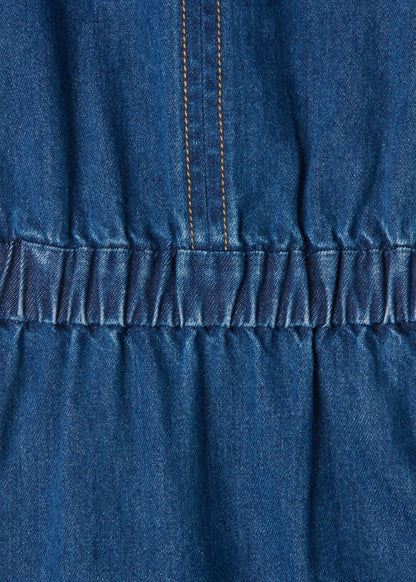 Denim Midi Short Sleeve Dress