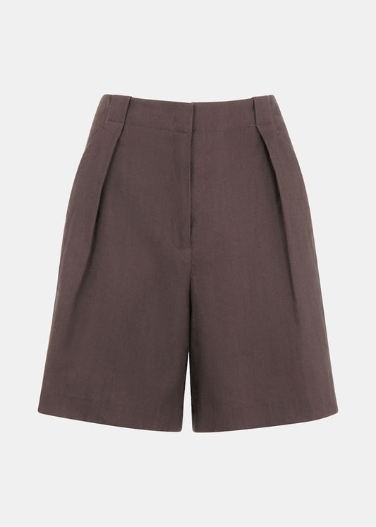 Dark Grey Mila Linen Blend Shorts