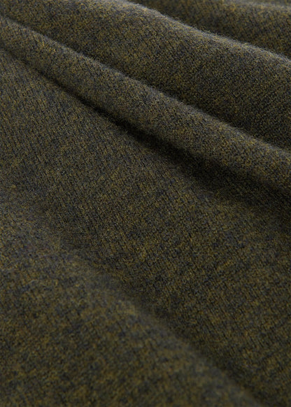 Khaki Military Crew Neck Cardigan