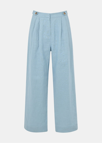 Pale Blue Millie Linen Trouser