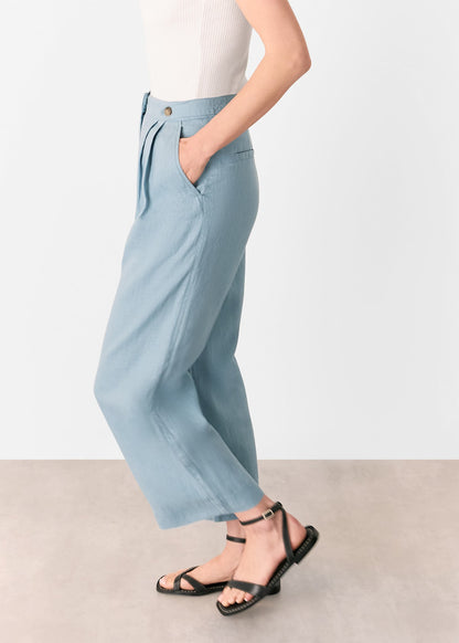 Pale Blue Millie Linen Trouser