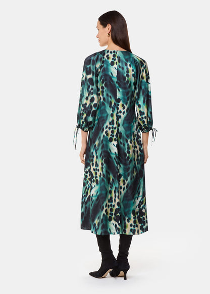 Green/Multi Misty Leopard Print Dress