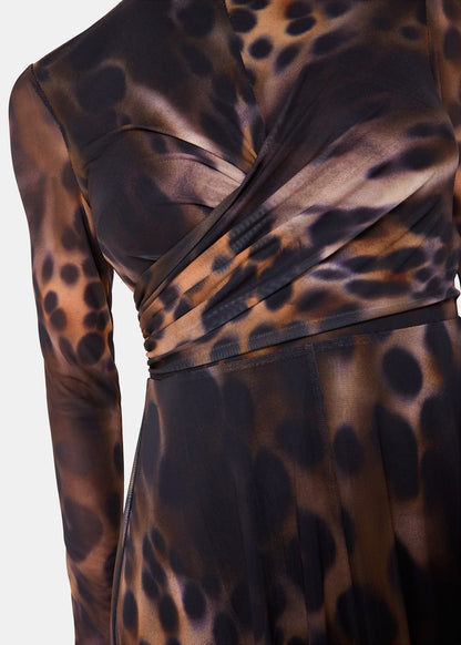 Leopard Print Misty Leopard Mesh Dress