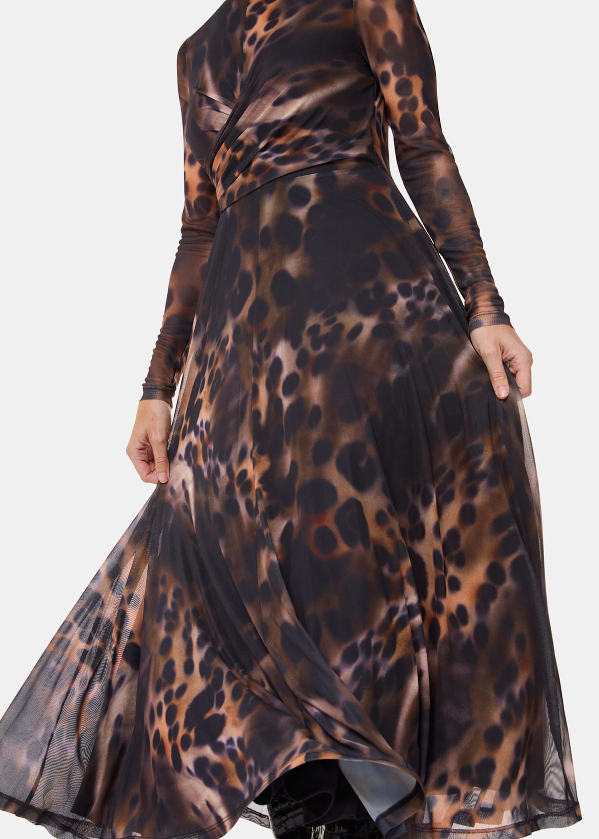 Leopard Print Misty Leopard Mesh Dress