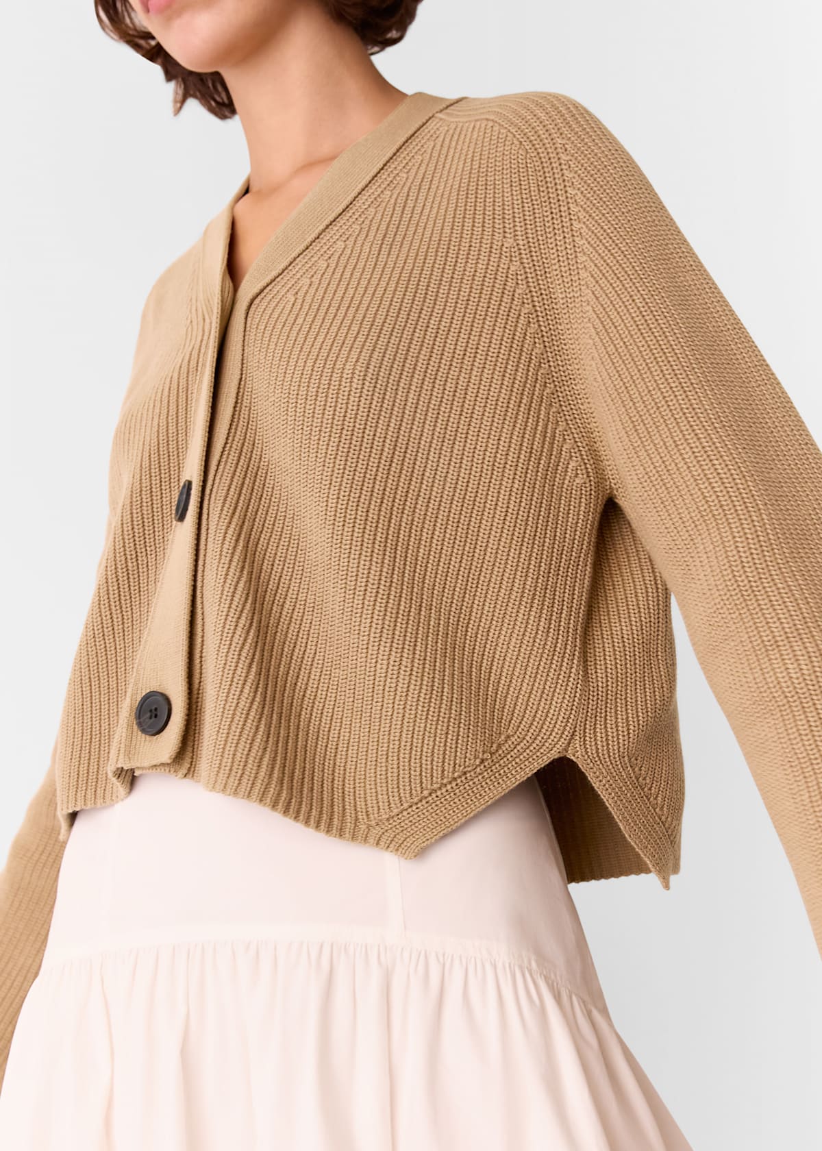 Camel Nala Cotton Cardigan