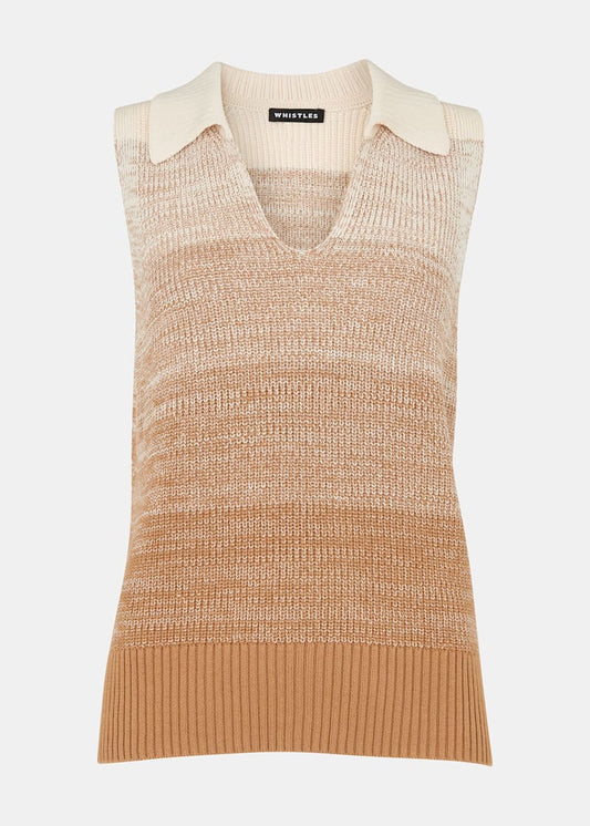 Multicolour Ombre Collar Tank Top