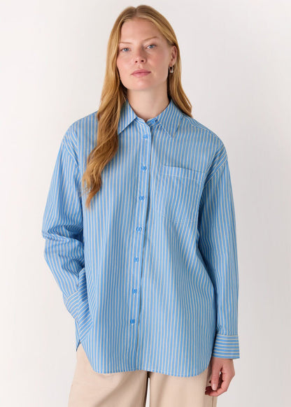 Blue/Multi Oversized Fit Stripe Shirt