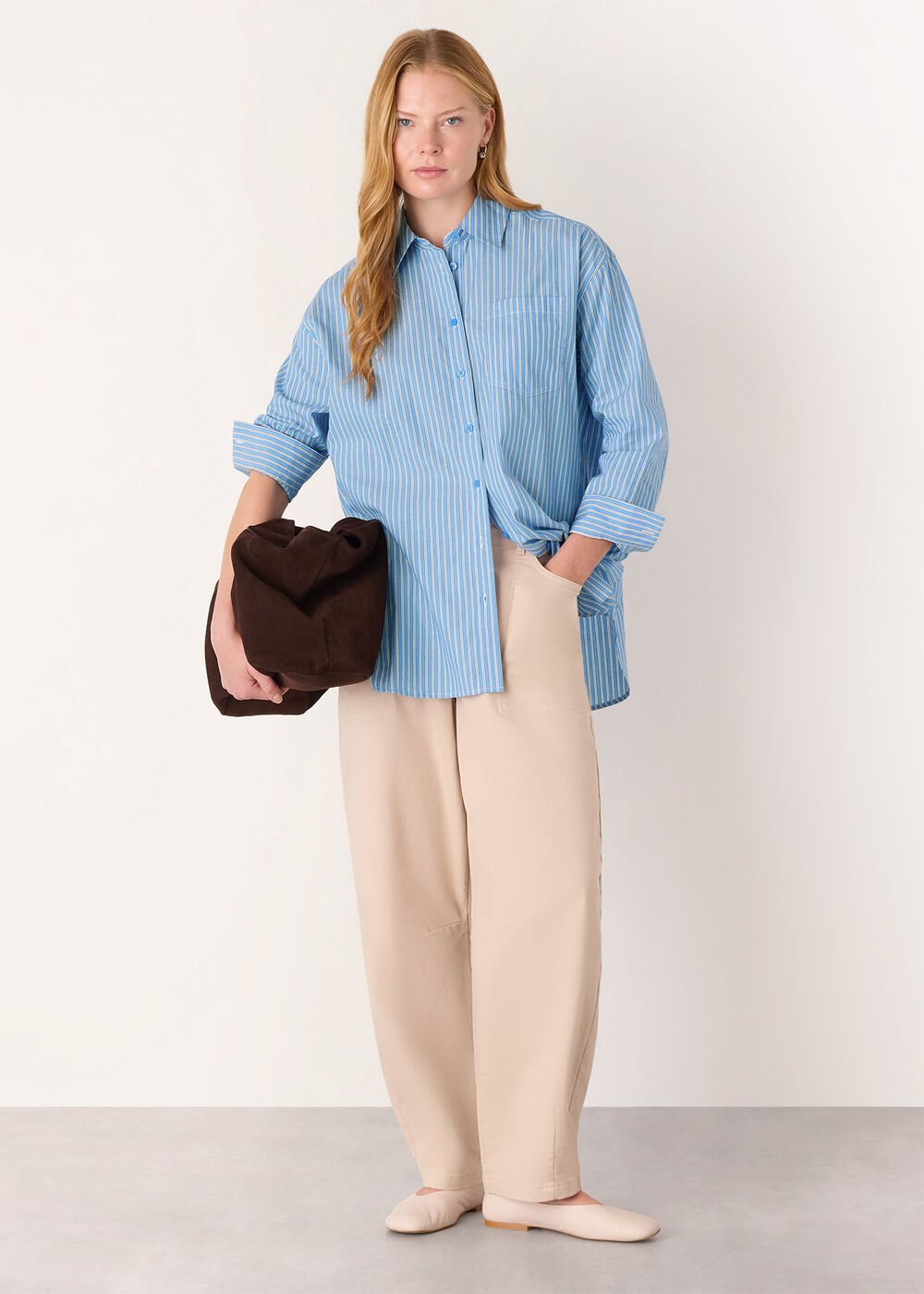 Blue/Multi Oversized Fit Stripe Shirt