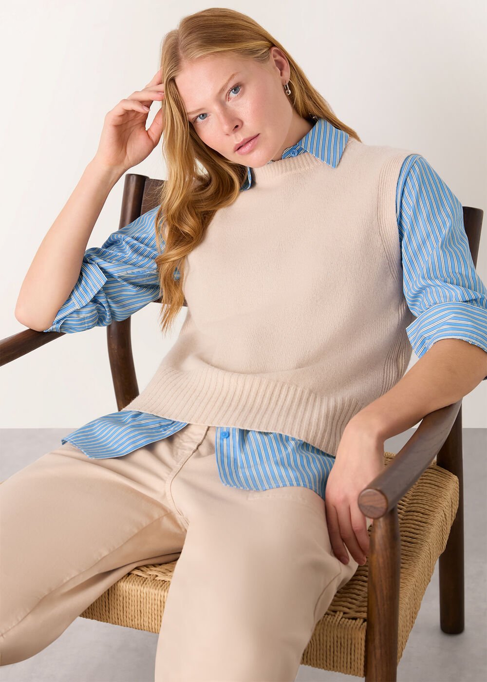 Blue/Multi Oversized Fit Stripe Shirt