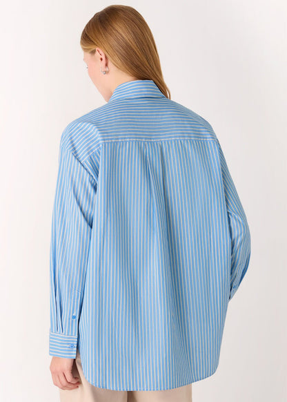 Blue/Multi Oversized Fit Stripe Shirt
