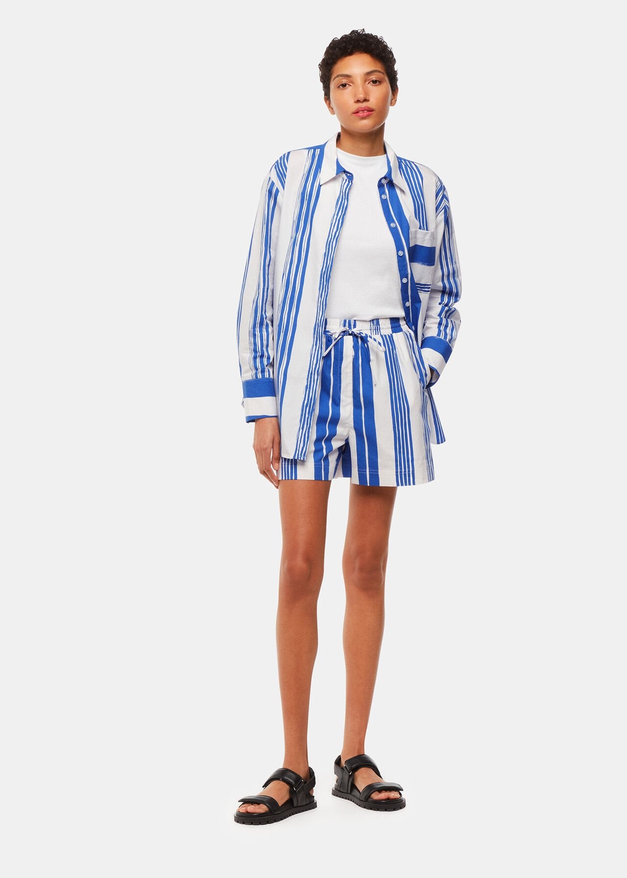 Painted striped oversized shirt