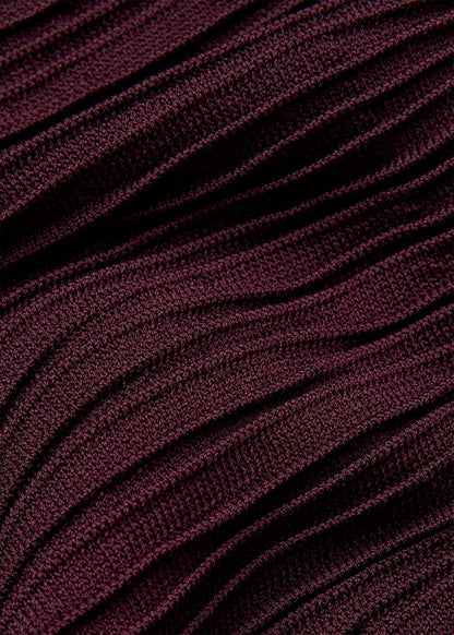 Plum Pleated Knit Dress