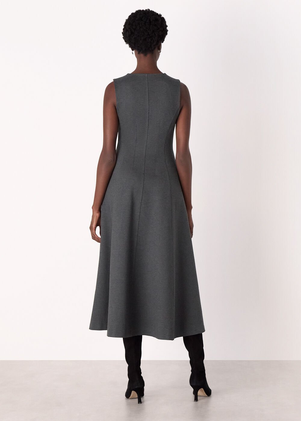 Grey Marl Ponte Layering Midi Dress