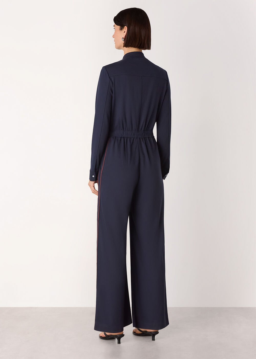 Navy/Multi Ponte Side Stripe Jumpsuit