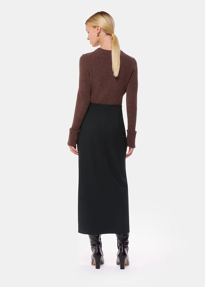 Black Ponte Straight Skirt