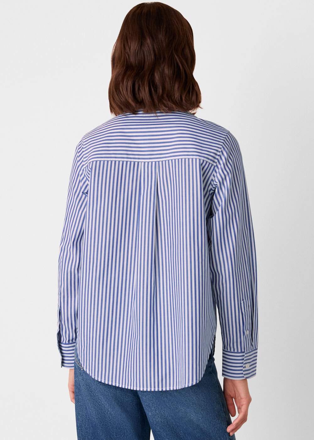 Blue/White Relaxed Fit Stripe Shirt