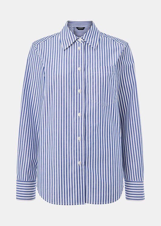 Blue/White Relaxed Fit Stripe Shirt