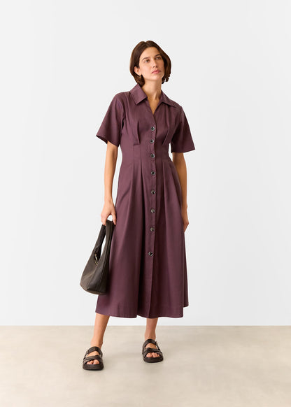 Plum Renee Button Shirt Dress