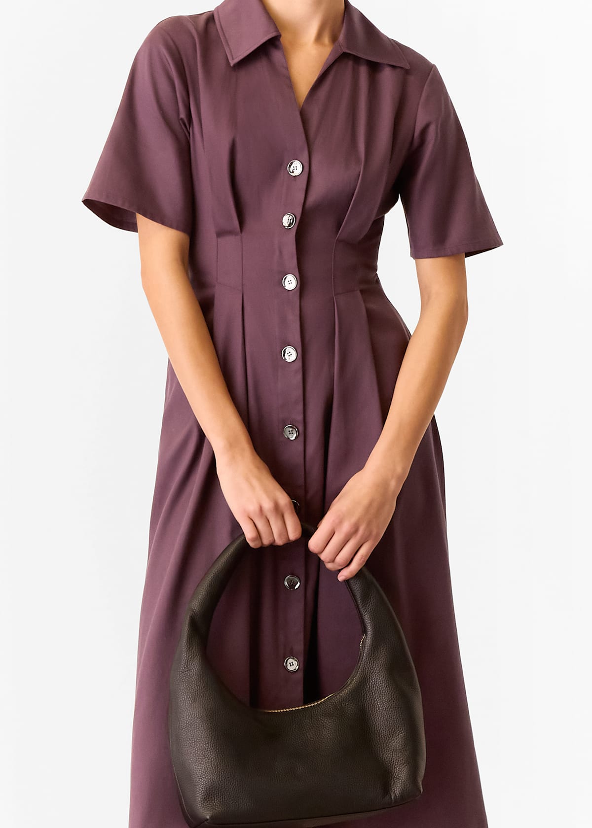 Plum Renee Button Shirt Dress