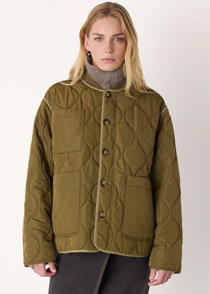 Khaki Reversible Quilted Coat