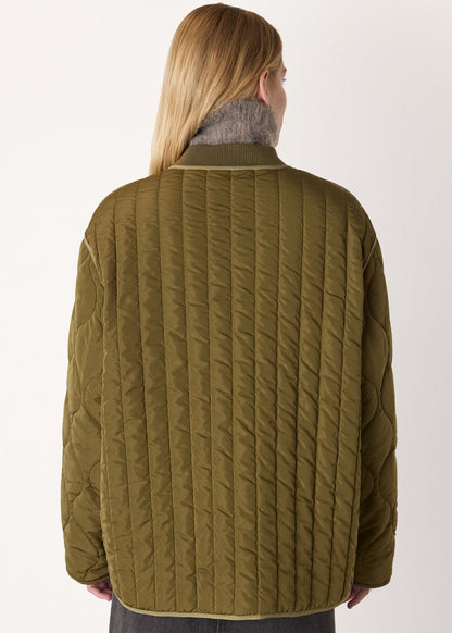 Khaki Reversible Quilted Coat