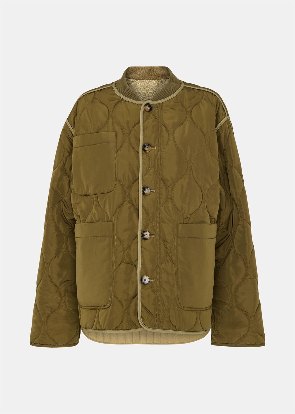 Khaki Reversible Quilted Coat