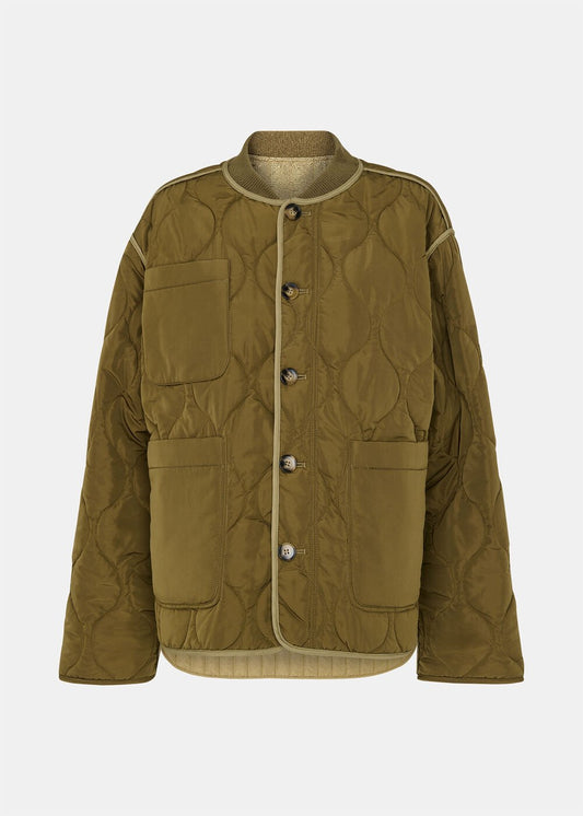 Khaki Reversible Quilted Coat