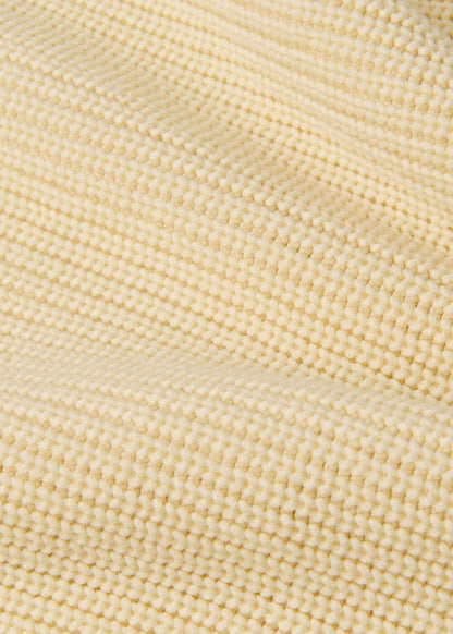 Butter Yellow Rib Cable High Neck Jumper