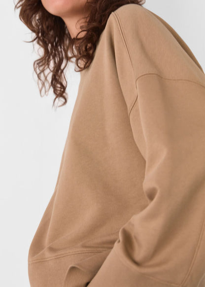 Camel Rib Cuff Detail Jersey Sweater